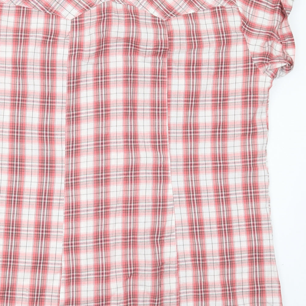 Primark Womens Red Plaid Cotton Basic Button-Up Size 8 Collared