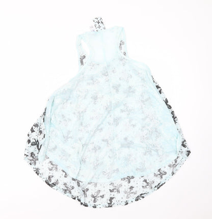 Primark Womens Green  Cotton Basic Blouse Size 12 Round Neck - bow pattern