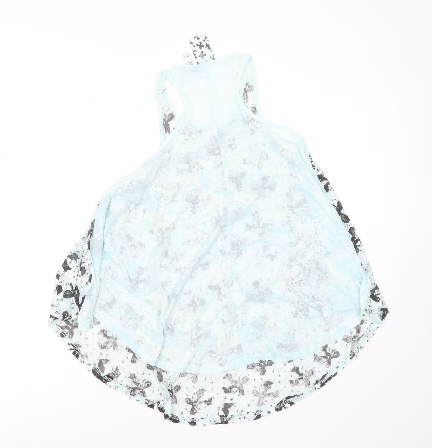 Primark Womens Green  Cotton Basic Blouse Size 12 Round Neck - bow pattern