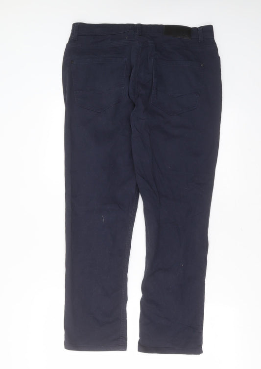 NEXT Mens Blue  Cotton Straight Jeans Size 32 in L28 in Slim Button - short Leg