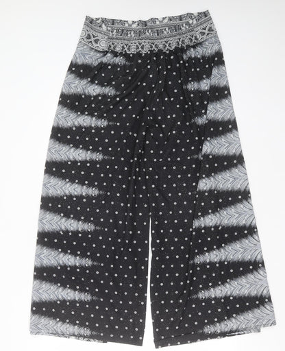 Womens UK Size L Preworn Regular Fit  Black Trousers