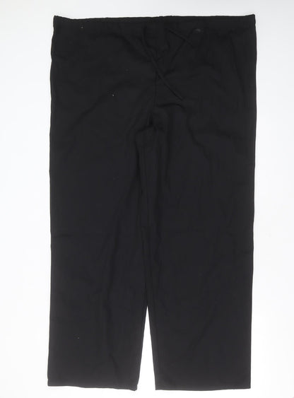 Adar Womens Black  Polyester Trousers  Size 2XL L30 in Regular