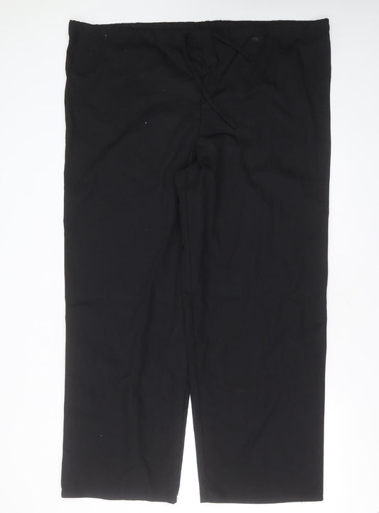 Additional front view of Adar women’s black polyester trousers, size 2XL, 30-inch leg regular