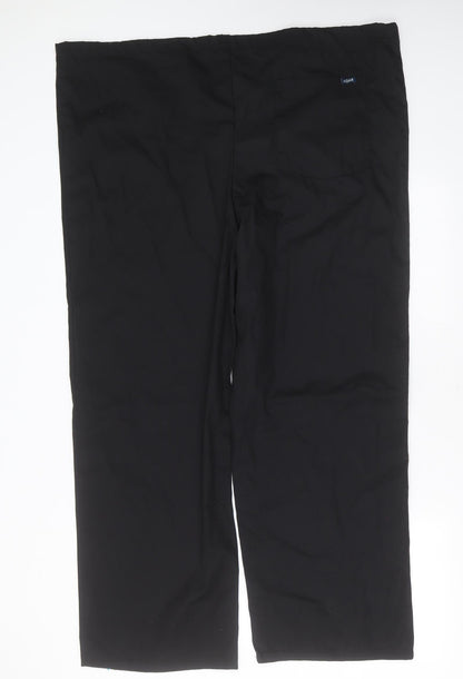 Adar Womens Black  Polyester Trousers  Size 2XL L30 in Regular