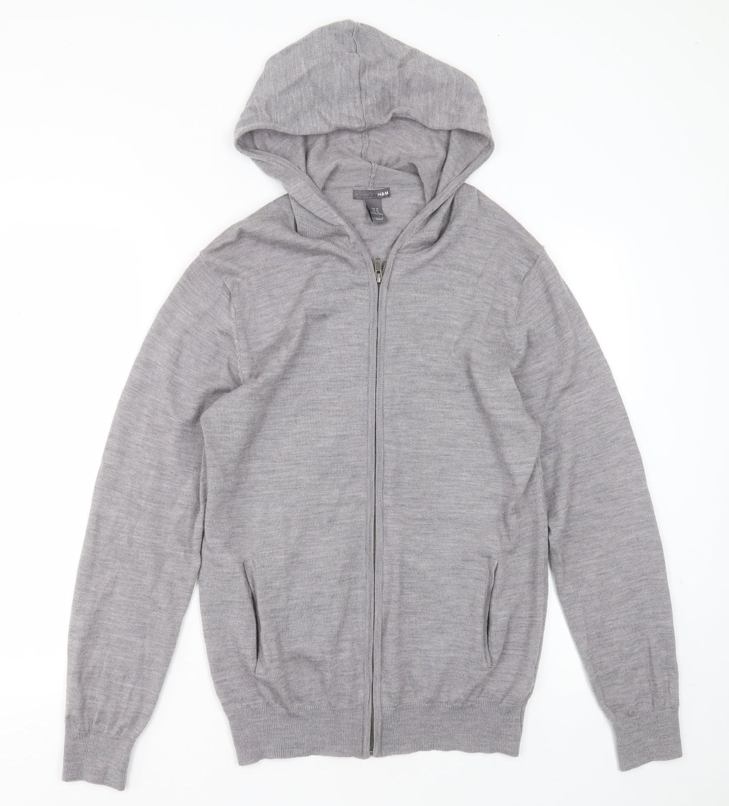 Mens UK Size M H&M Grey Full Zip Hoodie