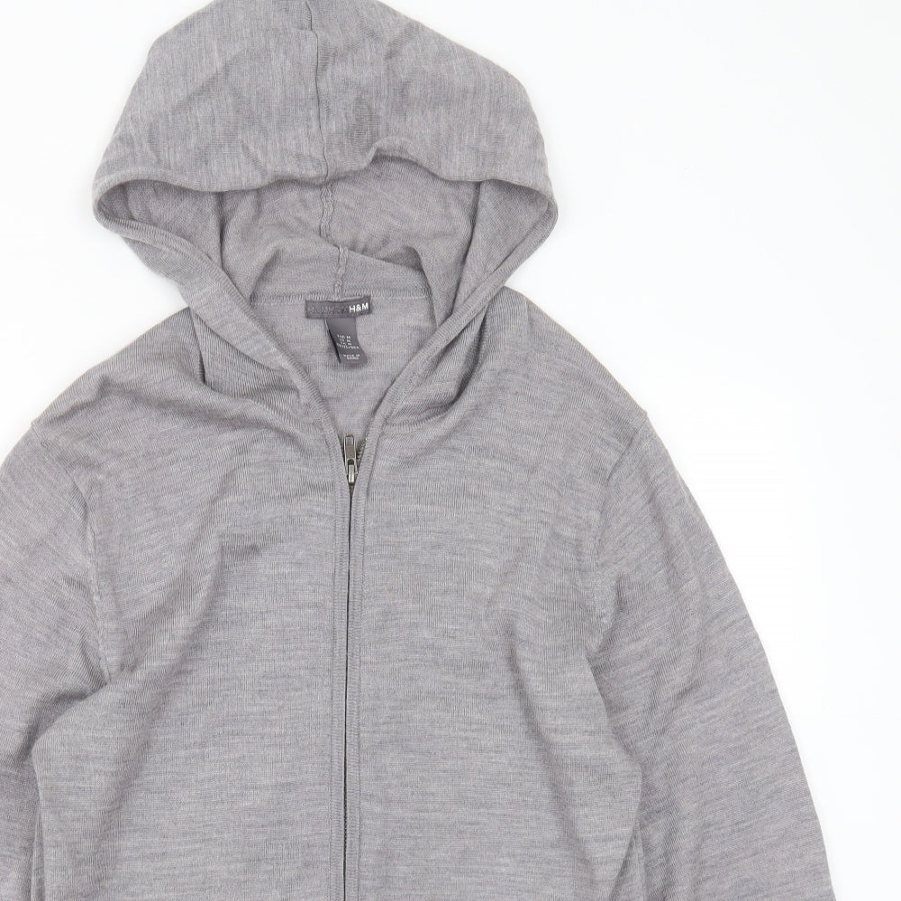 Mens UK Size M H&M Grey Full Zip Hoodie