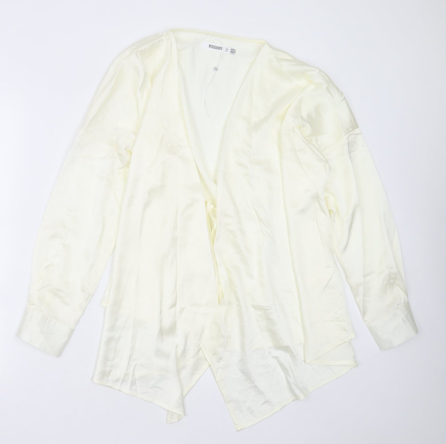 Womens UK Size 10 Missguided Yellow Basic Blouse