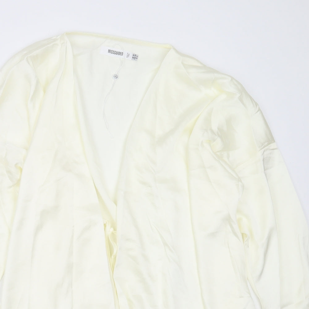 Womens UK Size 10 Missguided Yellow Basic Blouse