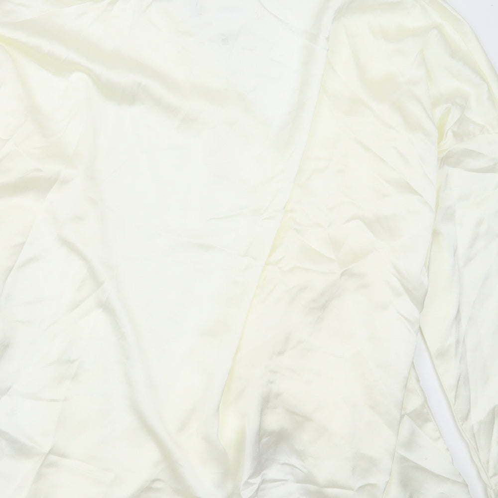 Womens UK Size 10 Missguided Yellow Basic Blouse