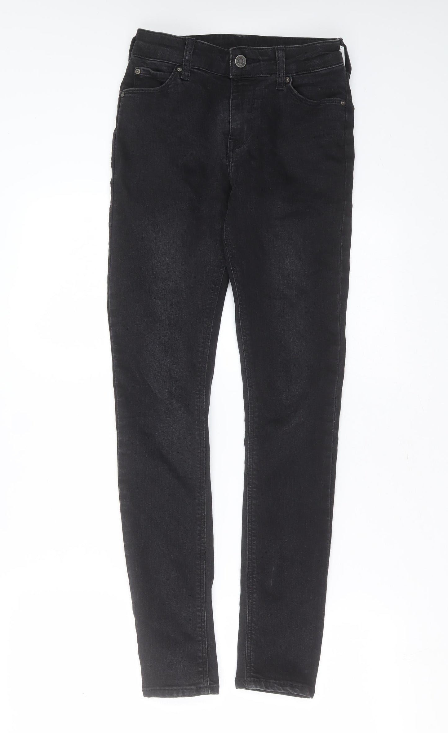 ASOS Womens Black  Cotton Skinny Jeans Size 26 in L29 in Extra-Slim Zip