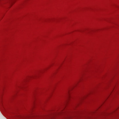 George Girls Red V-Neck  Cotton Cardigan Jumper Size 12-13 Years  Button - School Wear