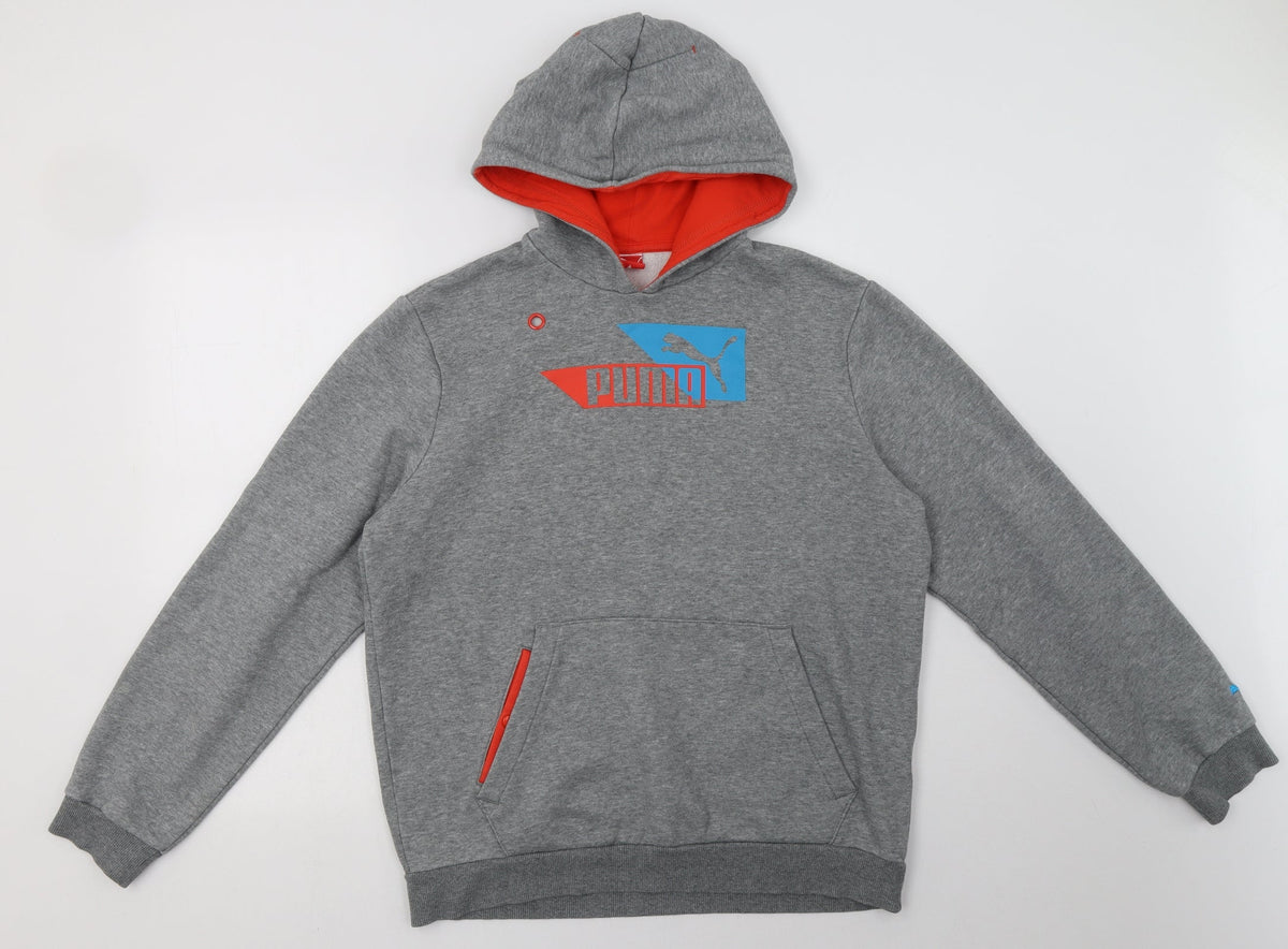 Front view of pumag women’s red cotton pullover hoodie, size L, pullover