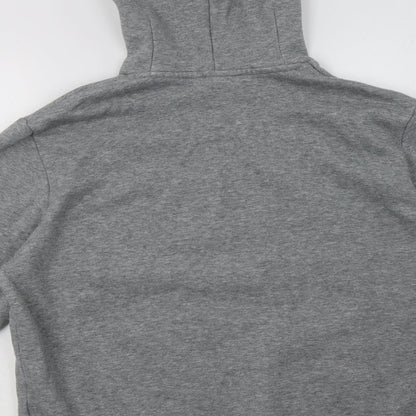 Brand and care label for pumag women’s red cotton pullover hoodie, size L, pullover