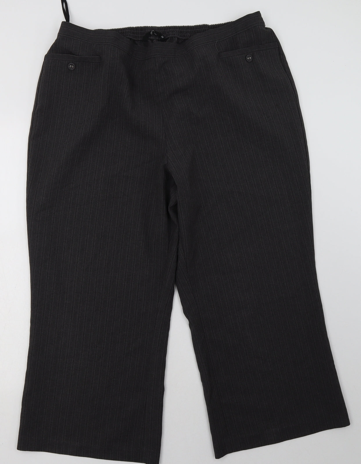 BM Womens Grey  Polyester Trousers  Size 22 L28 in Regular