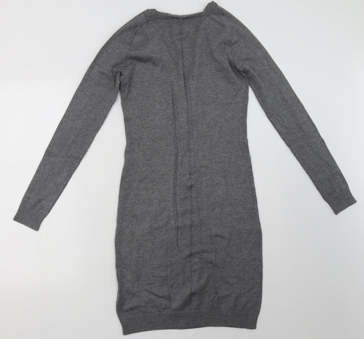 inwear Womens Grey  Viscose Jumper Dress  Size XS  V-Neck Pullover