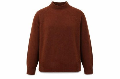 Front view of EDC women’s brown cotton pullover sweatshirt, size XL, pullover