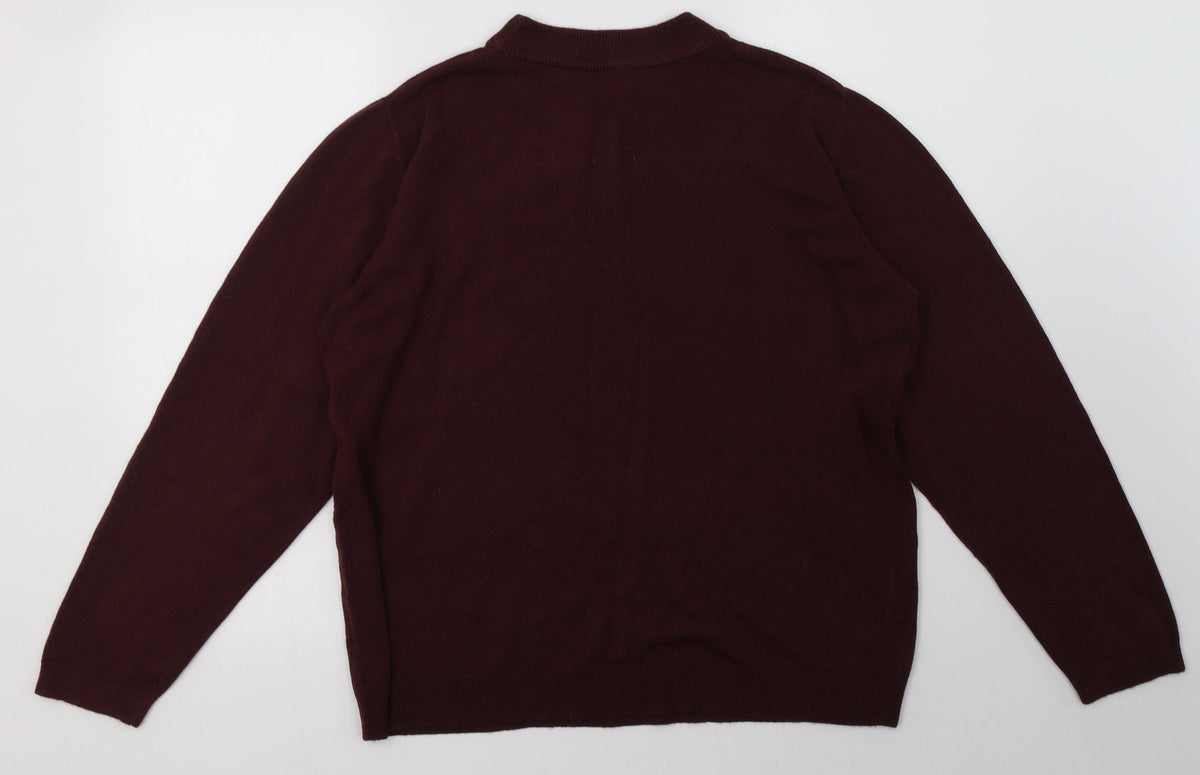 Back view of intuition women’s red acrylic pullover sweatshirt, size UK 20, pullover