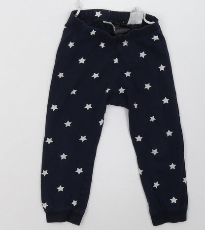 H&M Girls Blue Geometric Cotton Cami Pyjama Pants Size 2 Years   - Star Print