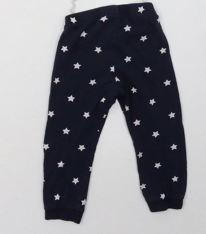 H&M Girls Blue Geometric Cotton Cami Pyjama Pants Size 2 Years   - Star Print