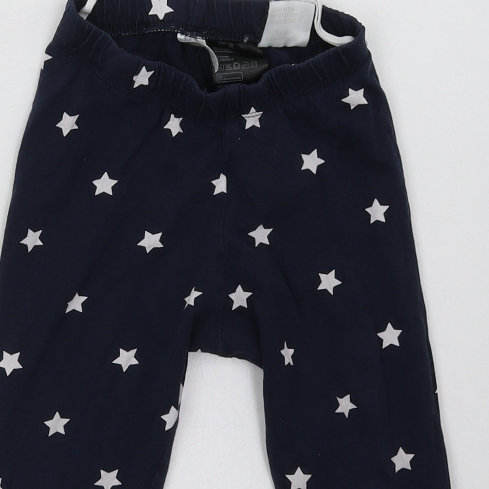 H&M Girls Blue Geometric Cotton Cami Pyjama Pants Size 2 Years   - Star Print