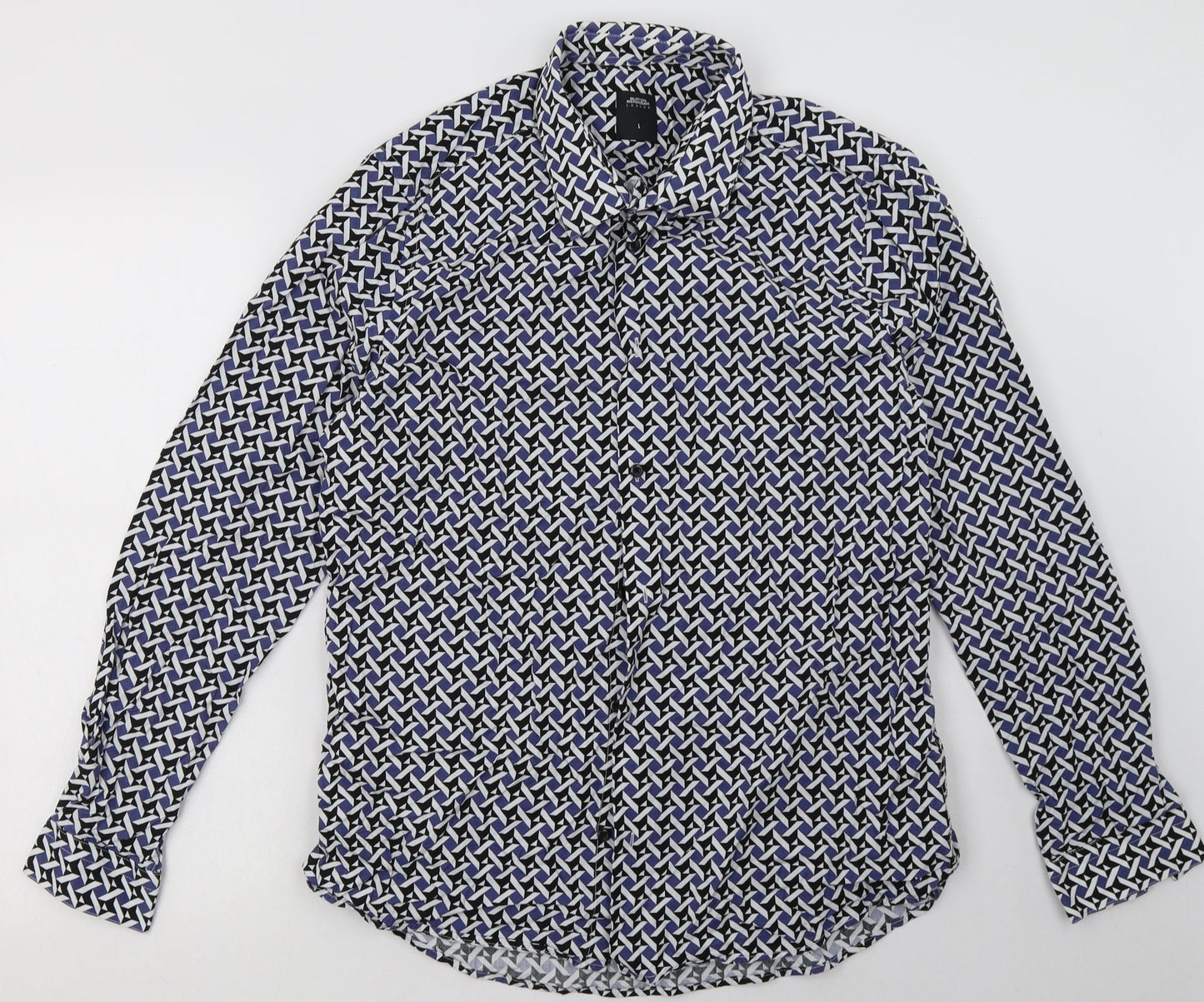 Mens UK Size L Burton Blue  Button-Up Long Sleeve Casual Shirt