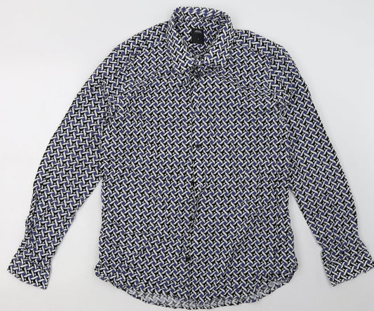 Mens UK Size L Burton Blue  Button-Up Long Sleeve Casual Shirt