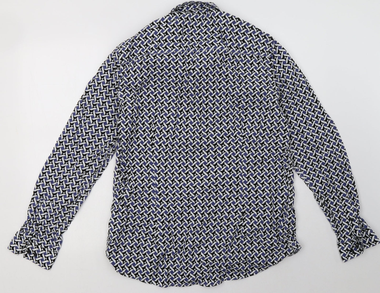 Mens UK Size L Burton Blue  Button-Up Long Sleeve Casual Shirt