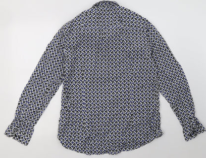 Mens UK Size L Burton Blue  Button-Up Long Sleeve Casual Shirt