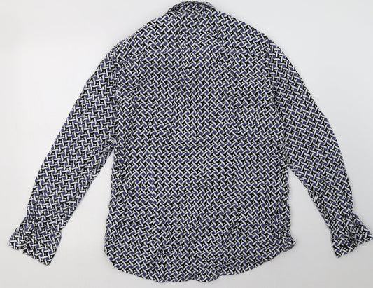 Mens UK Size L Burton Blue  Button-Up Long Sleeve Casual Shirt