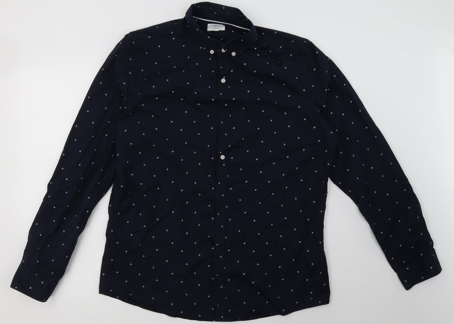 Mens UK Size L NEXT Blue  Button-Up Long Sleeve Casual Shirt