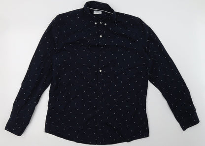 Mens UK Size L NEXT Blue  Button-Up Long Sleeve Casual Shirt