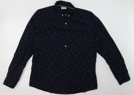 Mens UK Size L NEXT Blue  Button-Up Long Sleeve Casual Shirt