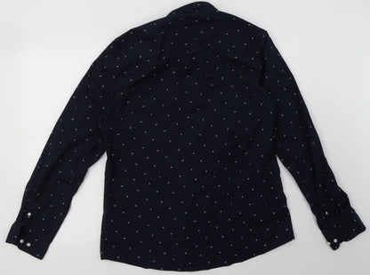 Mens UK Size L NEXT Blue  Button-Up Long Sleeve Casual Shirt