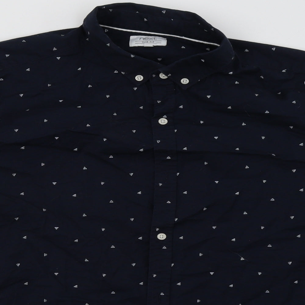 Mens UK Size L NEXT Blue  Button-Up Long Sleeve Casual Shirt