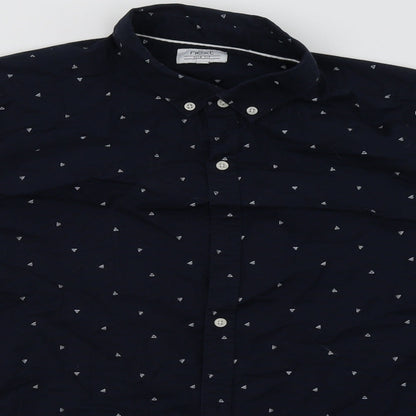 Mens UK Size L NEXT Blue  Button-Up Long Sleeve Casual Shirt