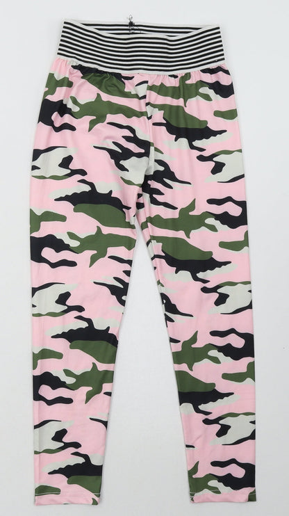 SheIn Girls Pink Camouflage Polyester Sweatpants Trousers Size 9 Months  Regular