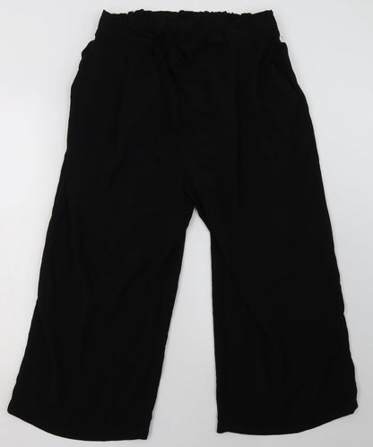 Womens UK Size 16 Peacocks Regular Fit Cropped Black Trousers