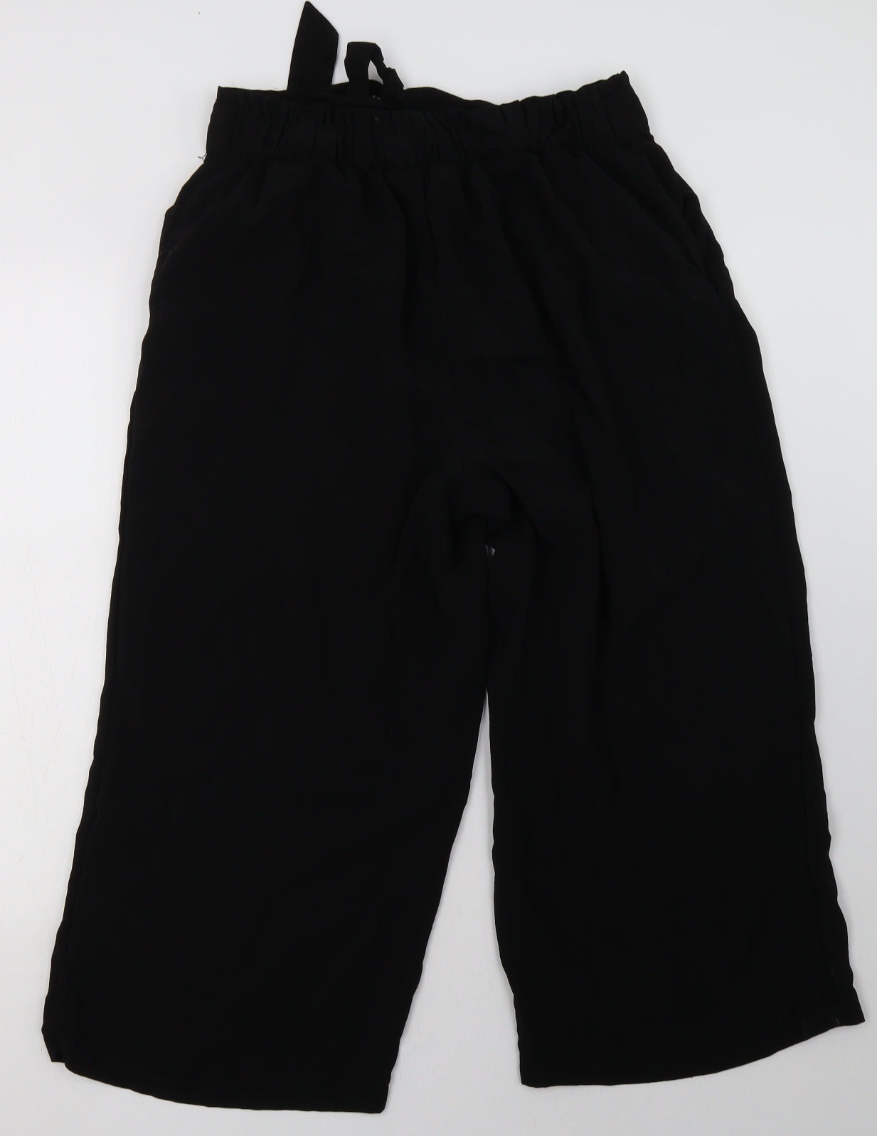Womens UK Size 16 Peacocks Regular Fit Cropped Black Trousers