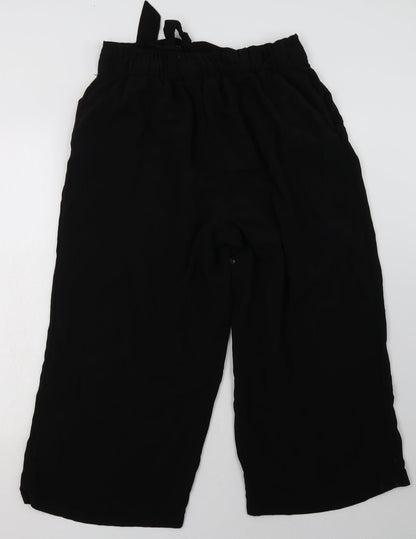 Womens UK Size 16 Peacocks Regular Fit Cropped Black Trousers