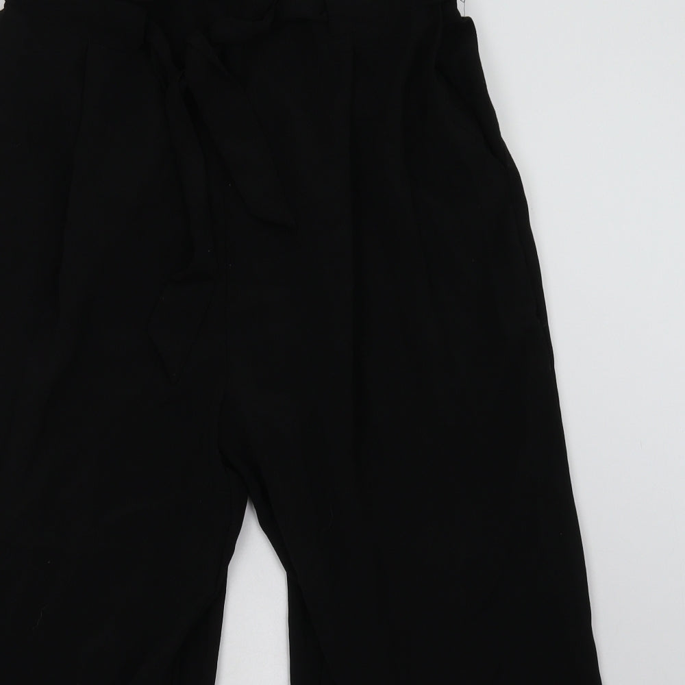 Womens UK Size 16 Peacocks Regular Fit Cropped Black Trousers