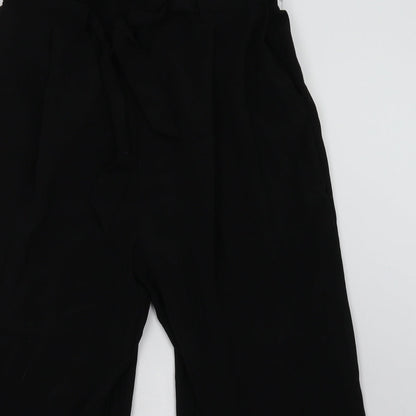 Womens UK Size 16 Peacocks Regular Fit Cropped Black Trousers