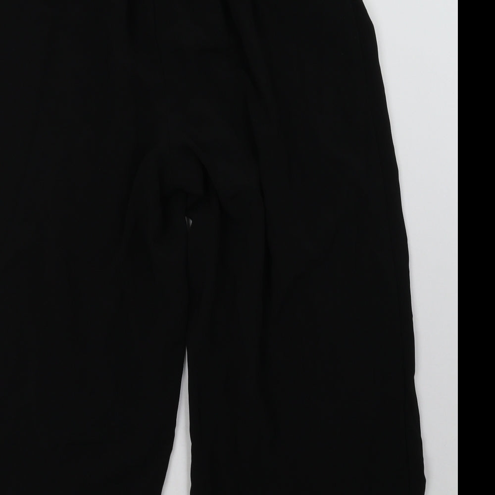 Womens UK Size 16 Peacocks Regular Fit Cropped Black Trousers