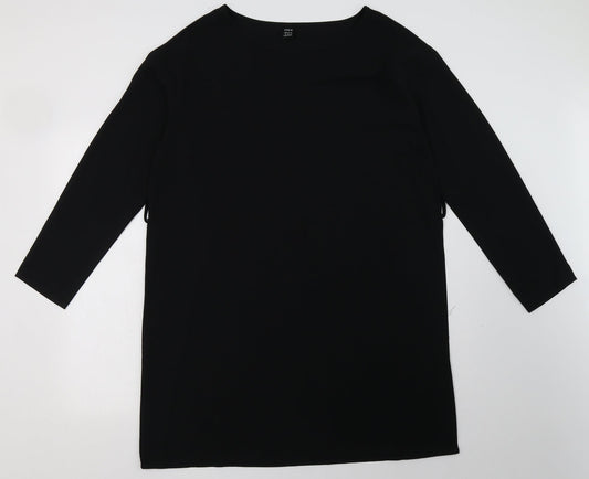 SheIn Womens Black  Polyester A-Line  Size M  Boat Neck Pullover