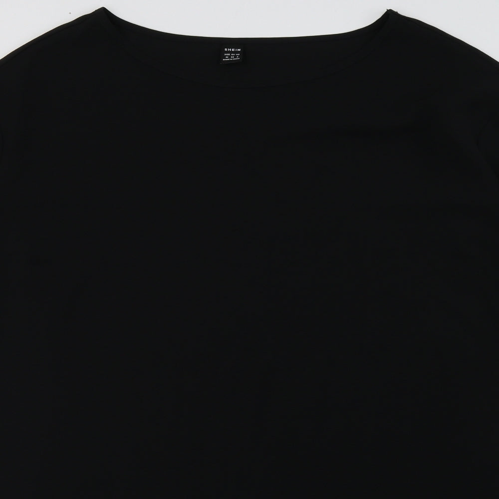 SheIn Womens Black  Polyester A-Line  Size M  Boat Neck Pullover