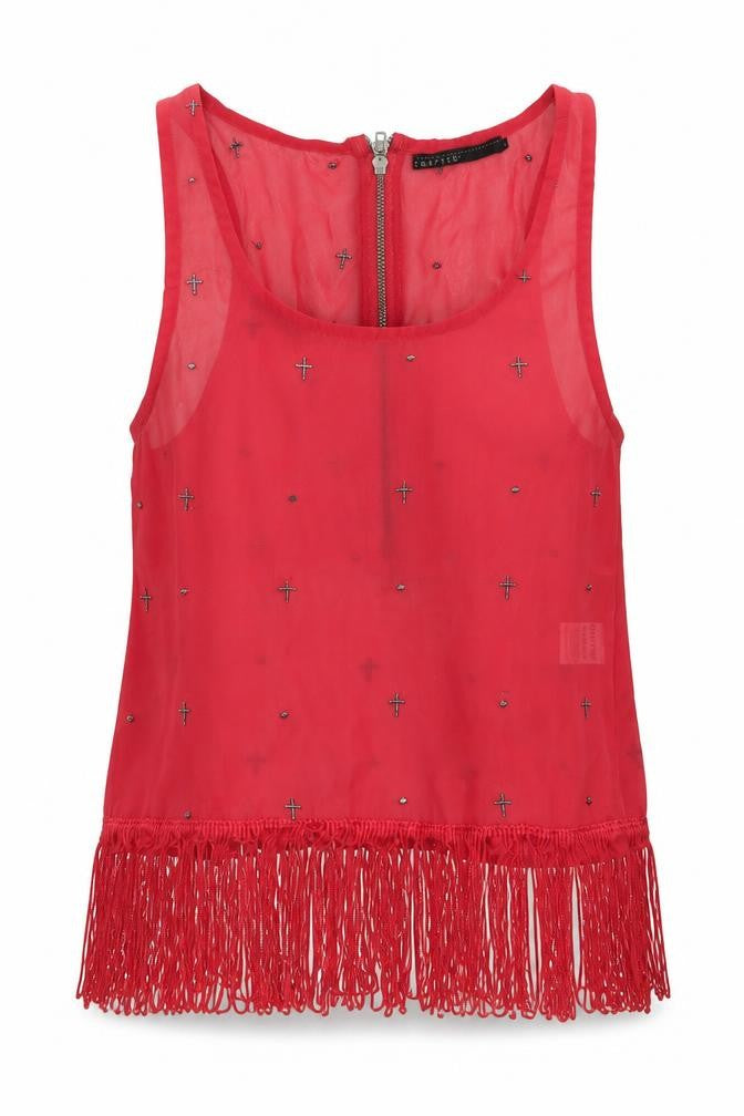 Womens UK Size 10 Crafted Pink Basic Tank