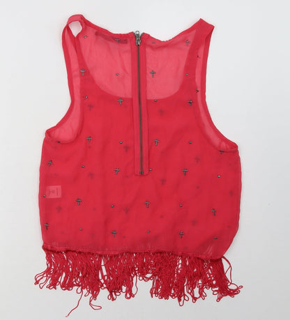 Womens UK Size 10 Crafted Pink Basic Tank