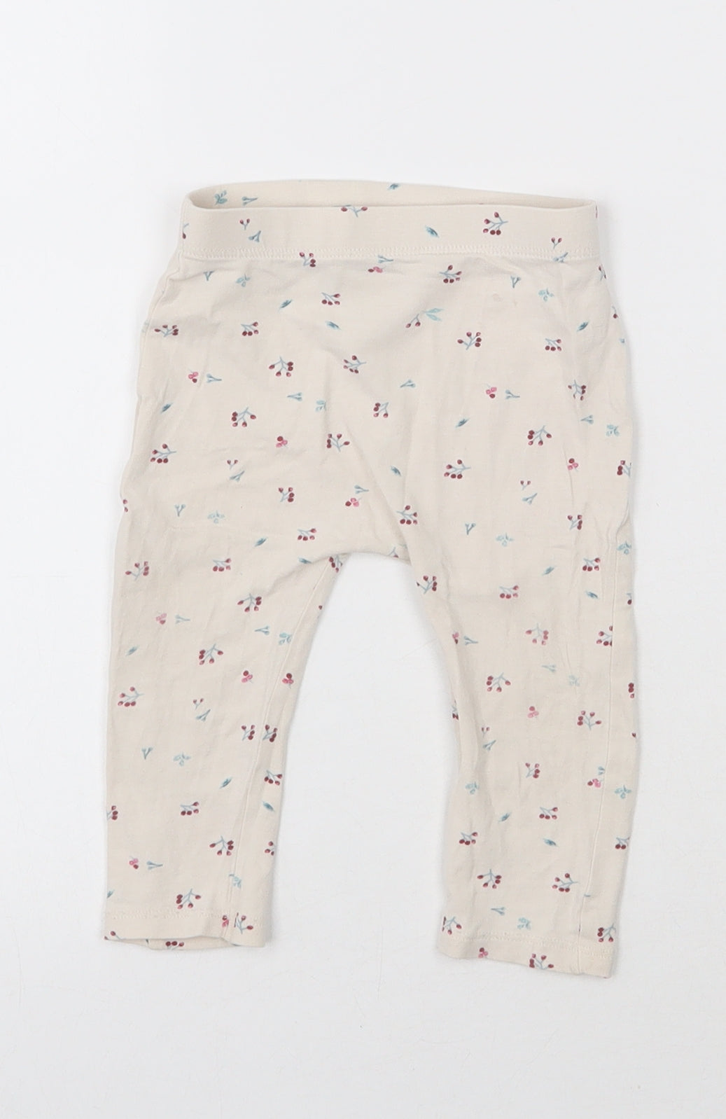 George Girls Ivory Geometric Cotton Pedal Pusher Leggings Size 6-9 Months  Pullover - Berries