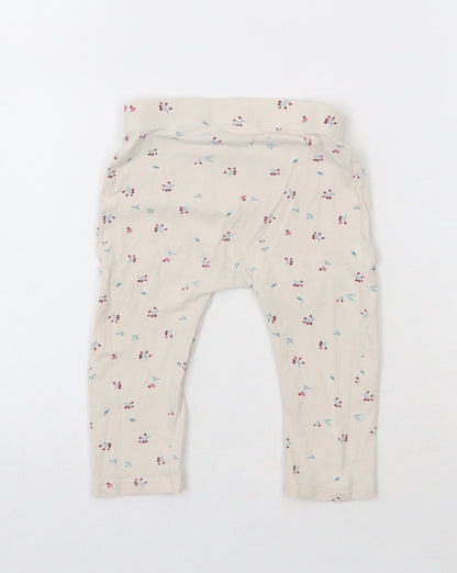 George Girls Ivory Geometric Cotton Pedal Pusher Leggings Size 6-9 Months  Pullover - Berries