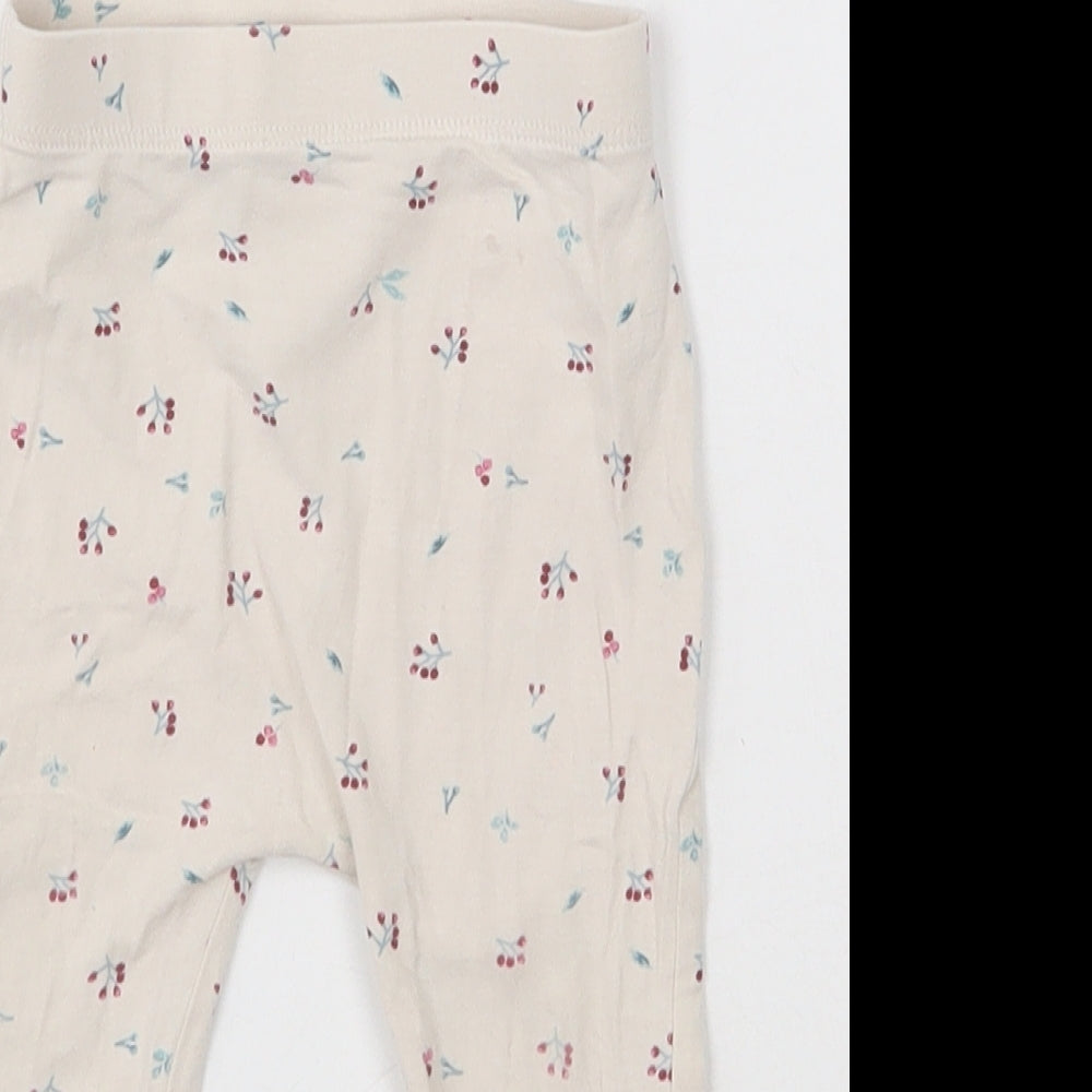 George Girls Ivory Geometric Cotton Pedal Pusher Leggings Size 6-9 Months  Pullover - Berries
