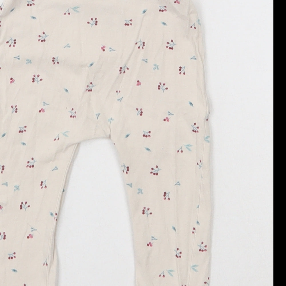 George Girls Ivory Geometric Cotton Pedal Pusher Leggings Size 6-9 Months  Pullover - Berries